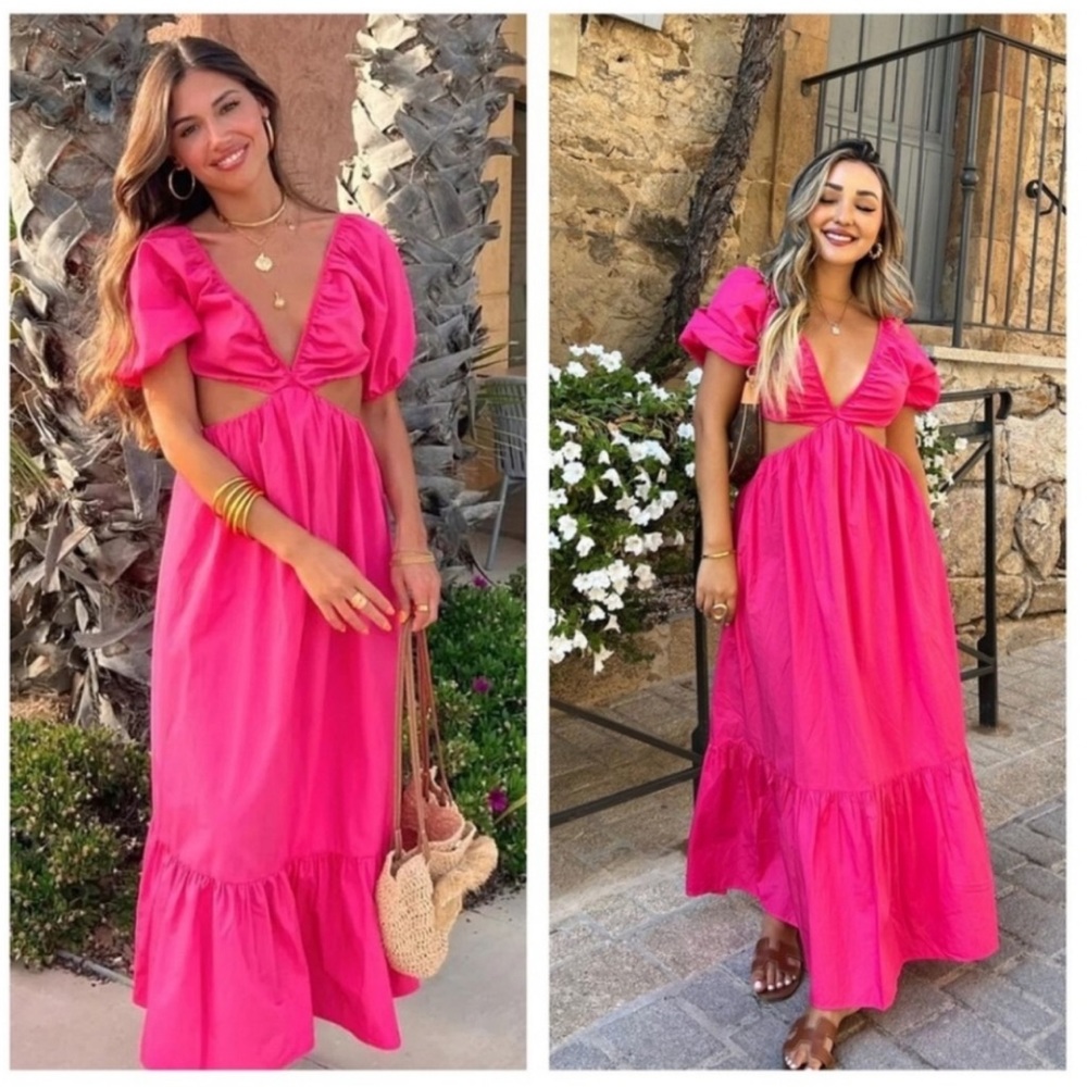 Zara pink cutout dress